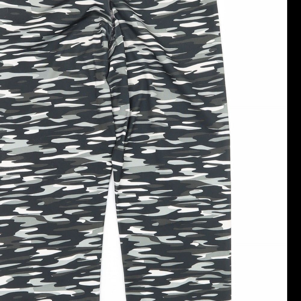 Nike Womens Black Striped Jersey Capri Leggings Size L L20 in