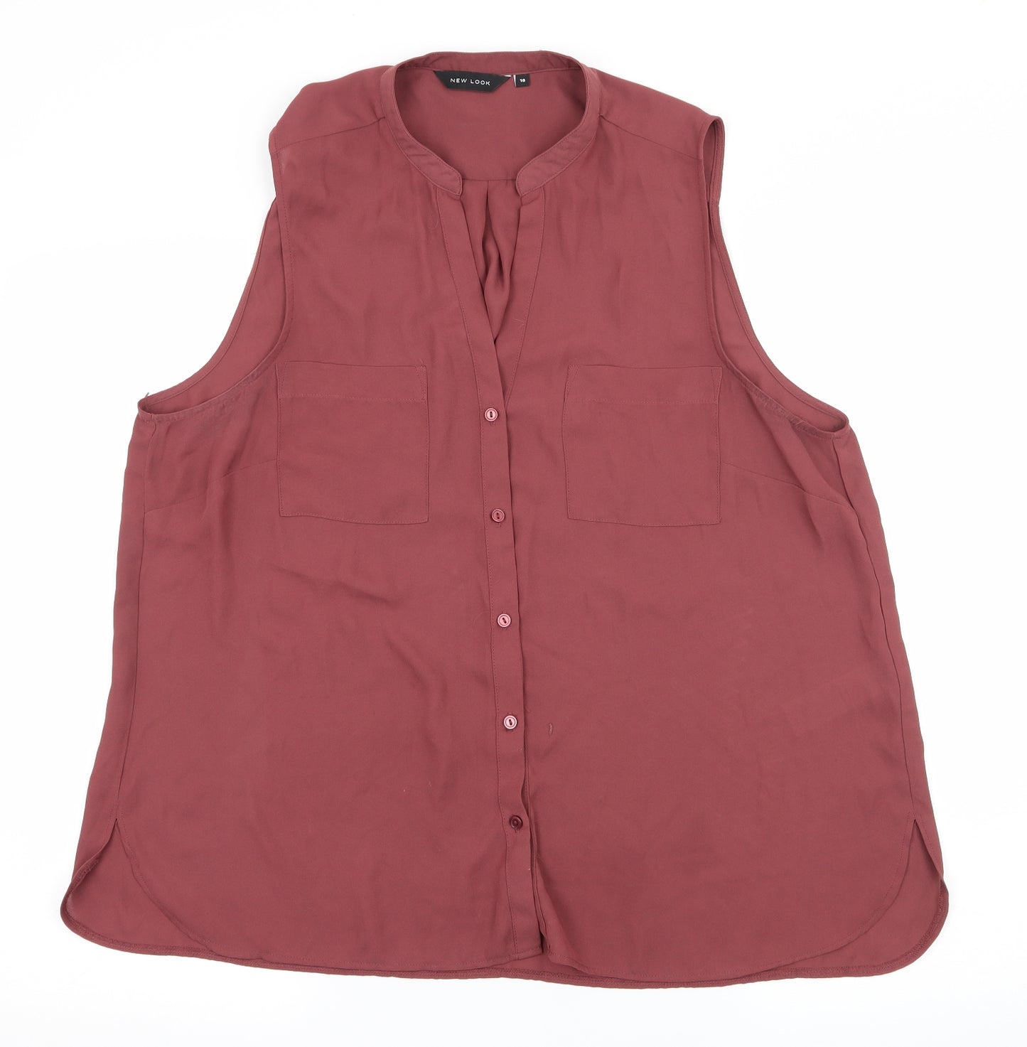 New Look Womens Red  Chiffon Basic Blouse Size 18