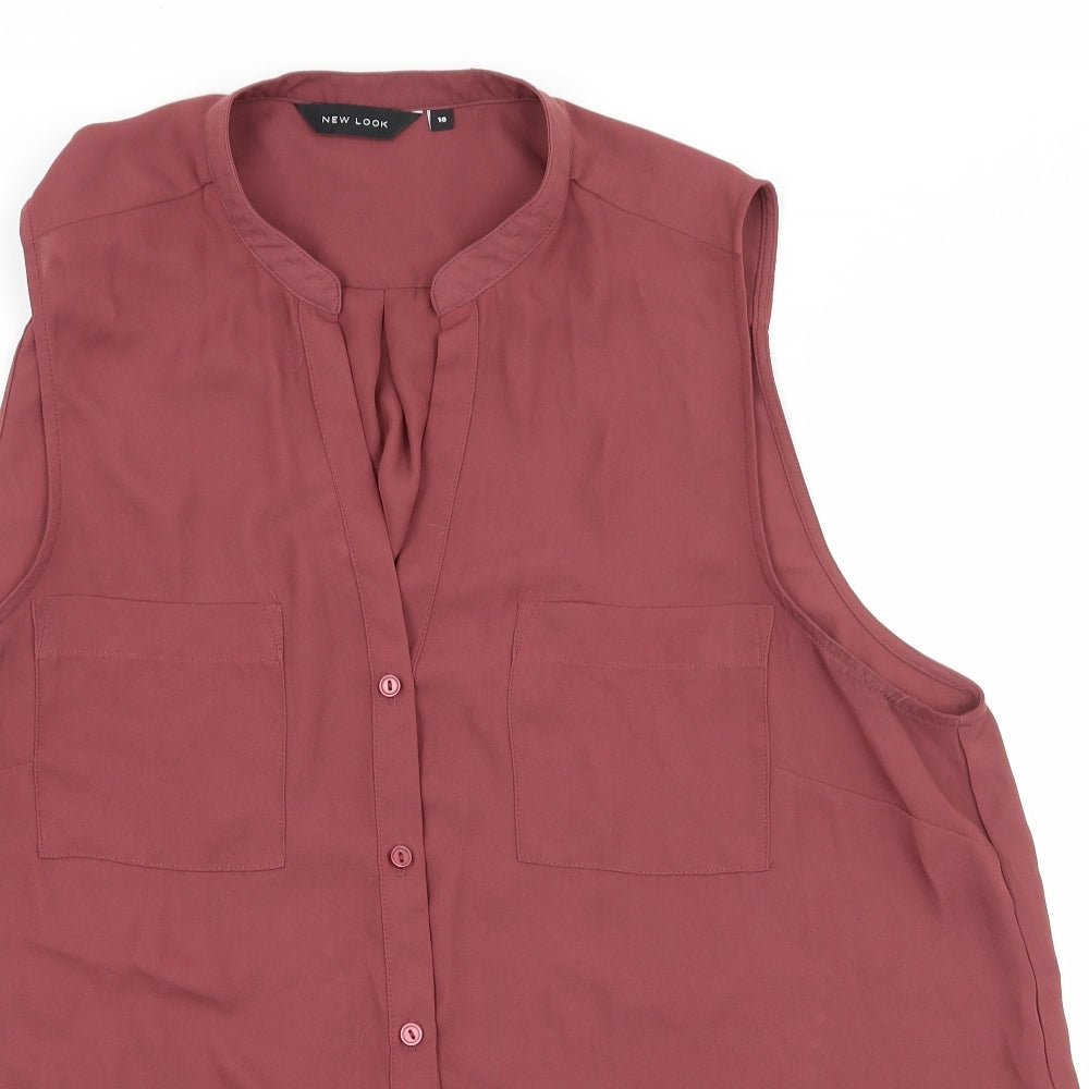 New Look Womens Red  Chiffon Basic Blouse Size 18