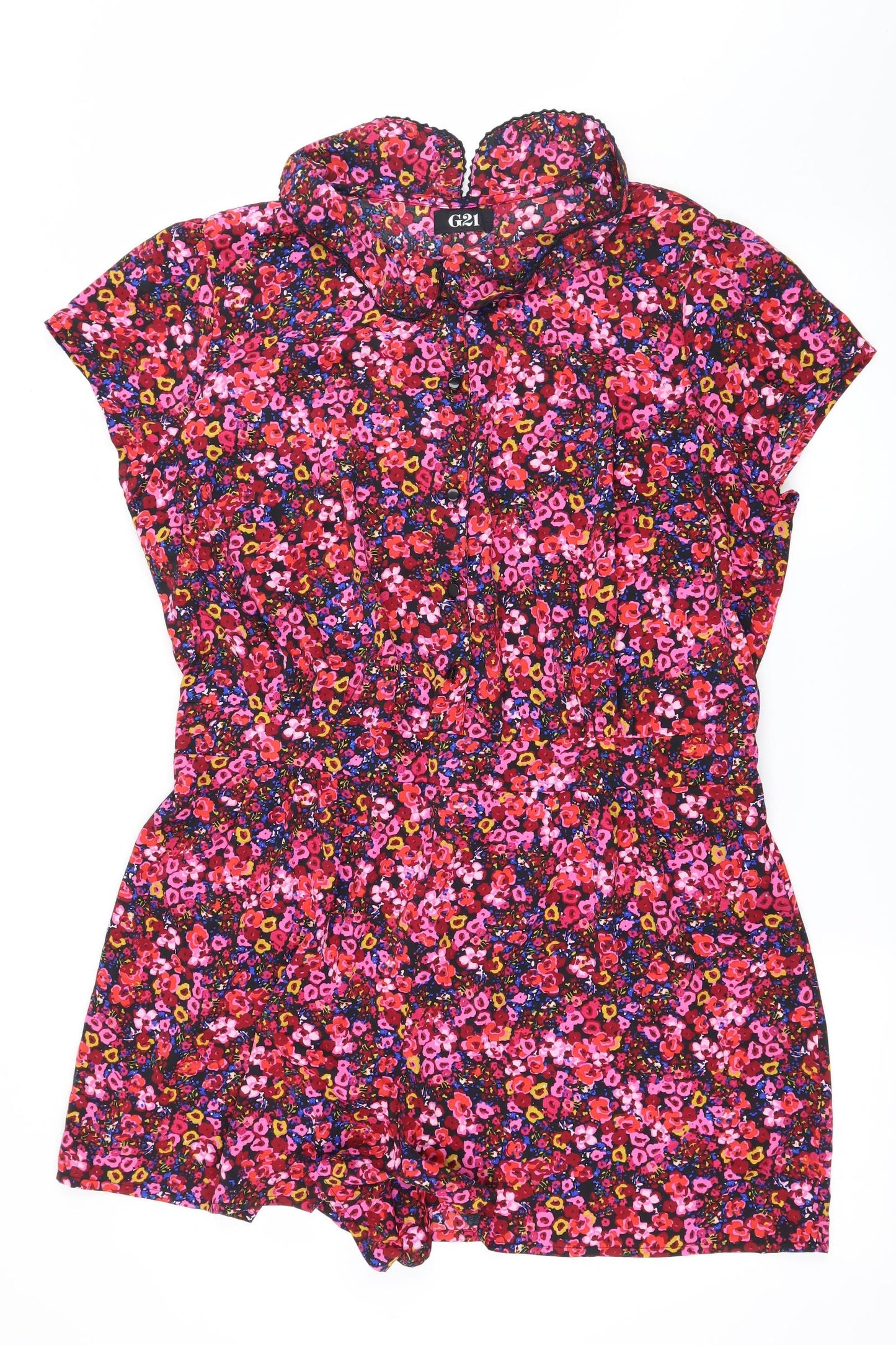 George Womens Pink Floral  Playsuit One-Piece Size 20