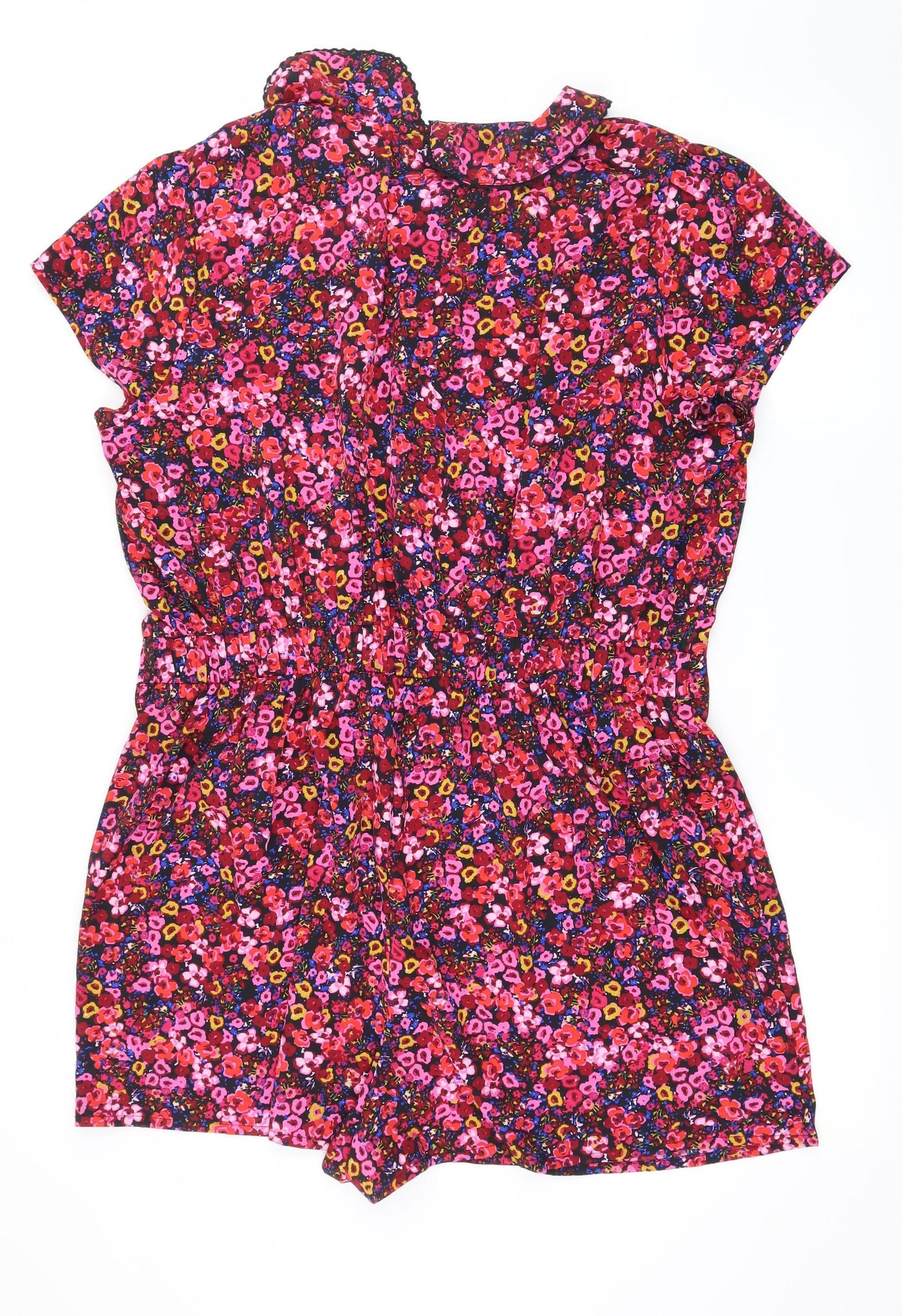George Womens Pink Floral  Playsuit One-Piece Size 20