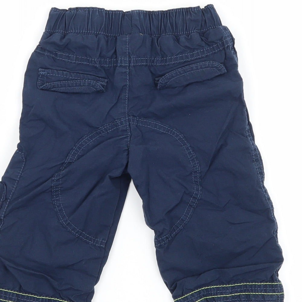 Marks and Spencer Boys Blue   Cargo Trousers Size 9-12 Months