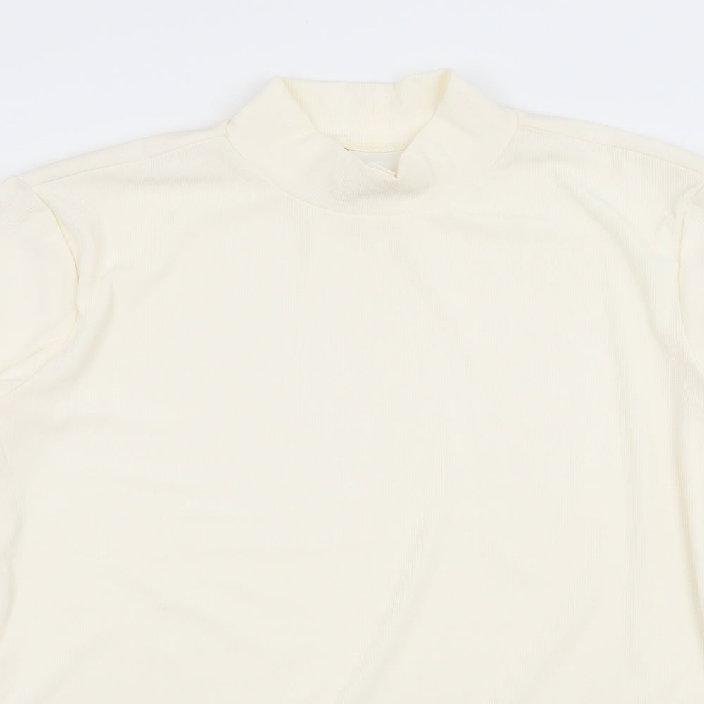 H&M Womens Ivory  Jersey Basic T-Shirt Size M