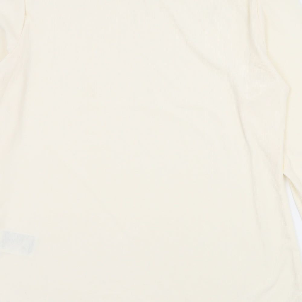 H&M Womens Ivory  Jersey Basic T-Shirt Size M