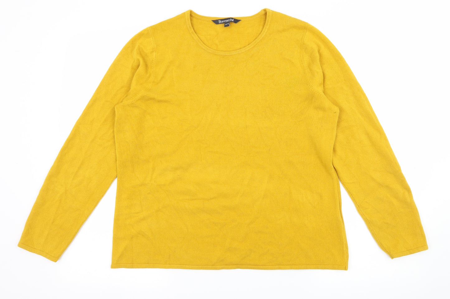 Bonmarché Womens Yellow  Knit Pullover Jumper Size 16