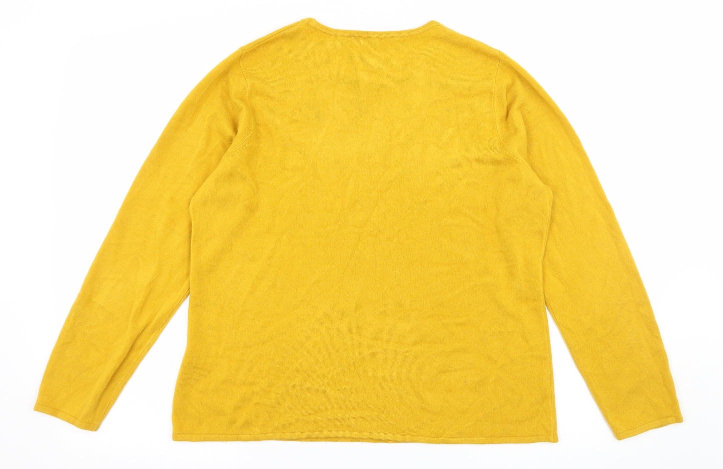 Bonmarché Womens Yellow  Knit Pullover Jumper Size 16