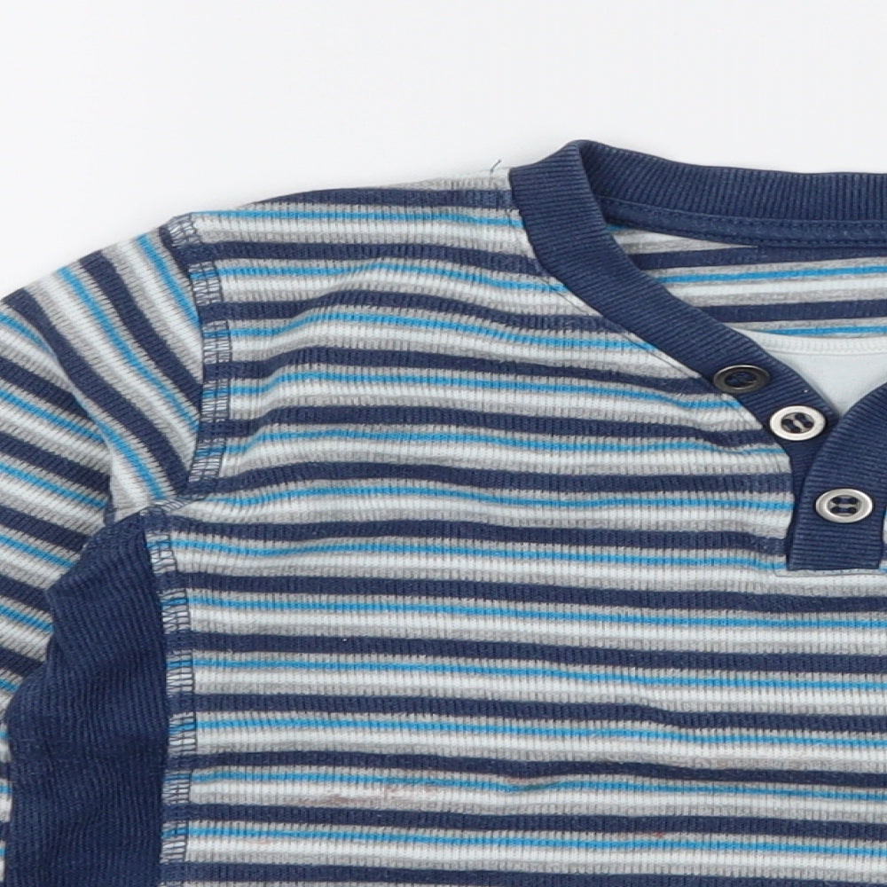 Matalan Boys Blue Striped Jersey Pullover Sweatshirt Size 3-4 Years