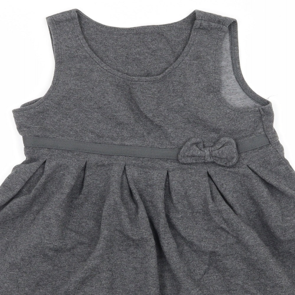 Marks and Spencer Girls Grey  Jersey Fit & Flare  Size 6-7 Years