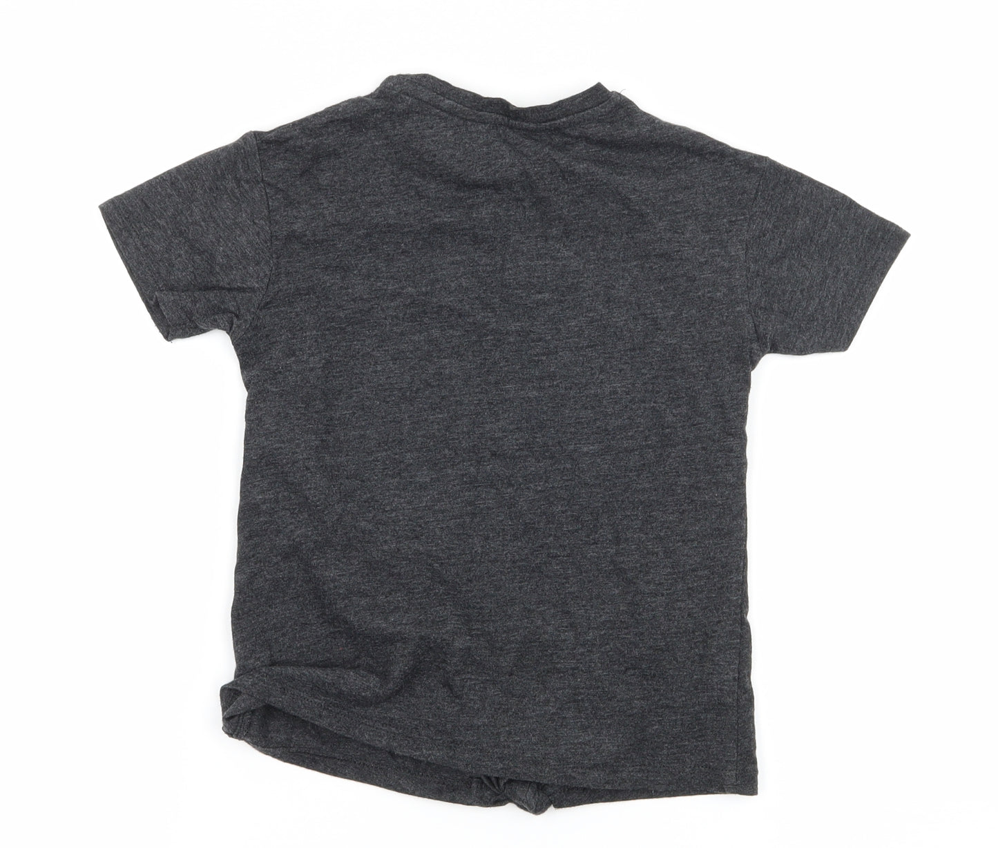 George Girls Grey Geometric Jersey Basic T-Shirt Size 5-6 Years  - Love heart