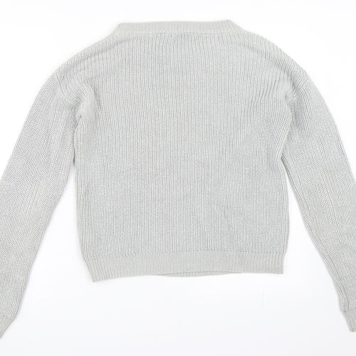 Glamorous Womens Silver   Pullover Jumper Size M
