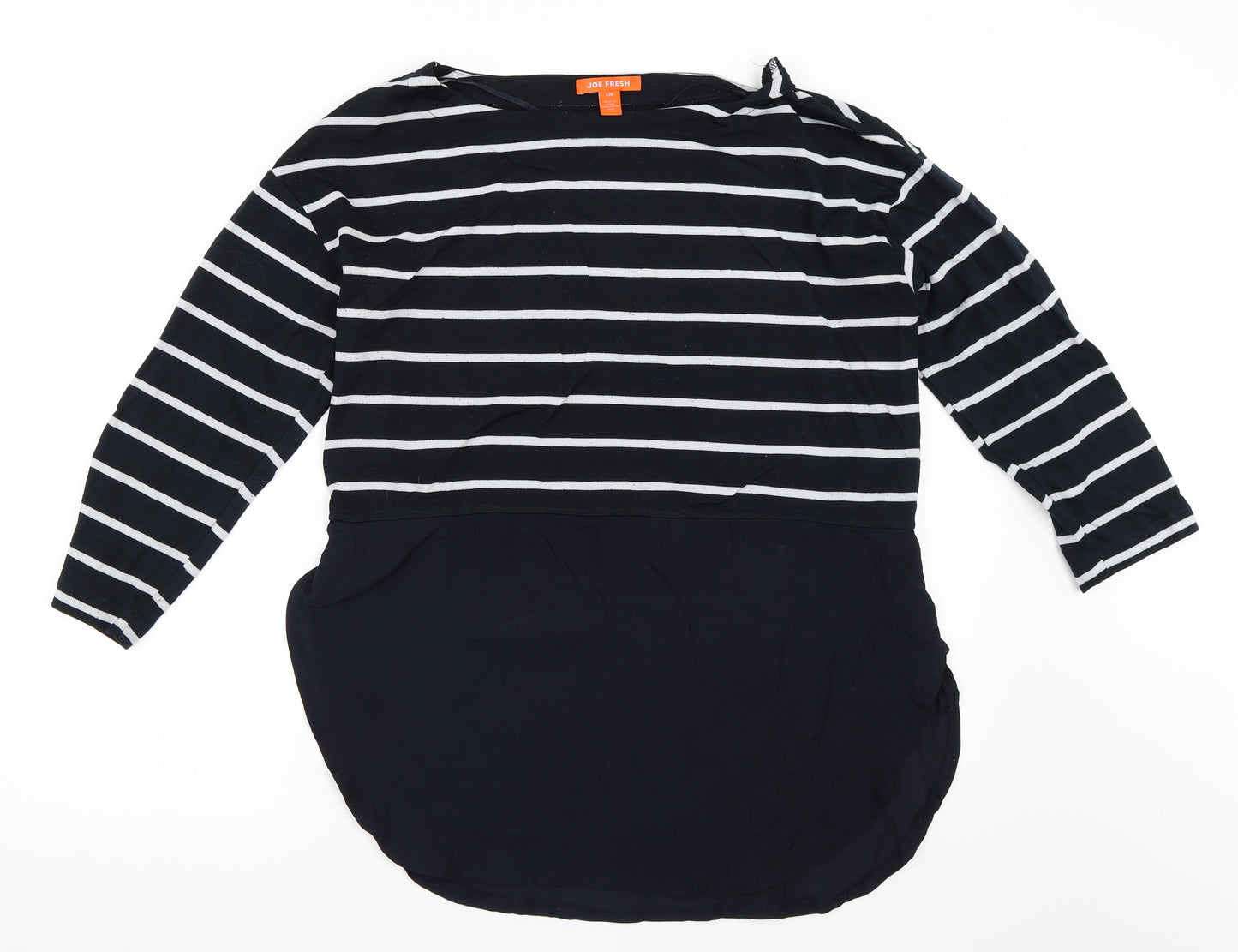 Joe Fresh Womens Blue Striped  Pullover Jumper Size L