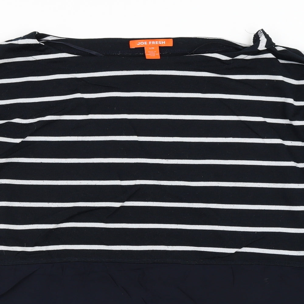 Joe Fresh Womens Blue Striped  Pullover Jumper Size L