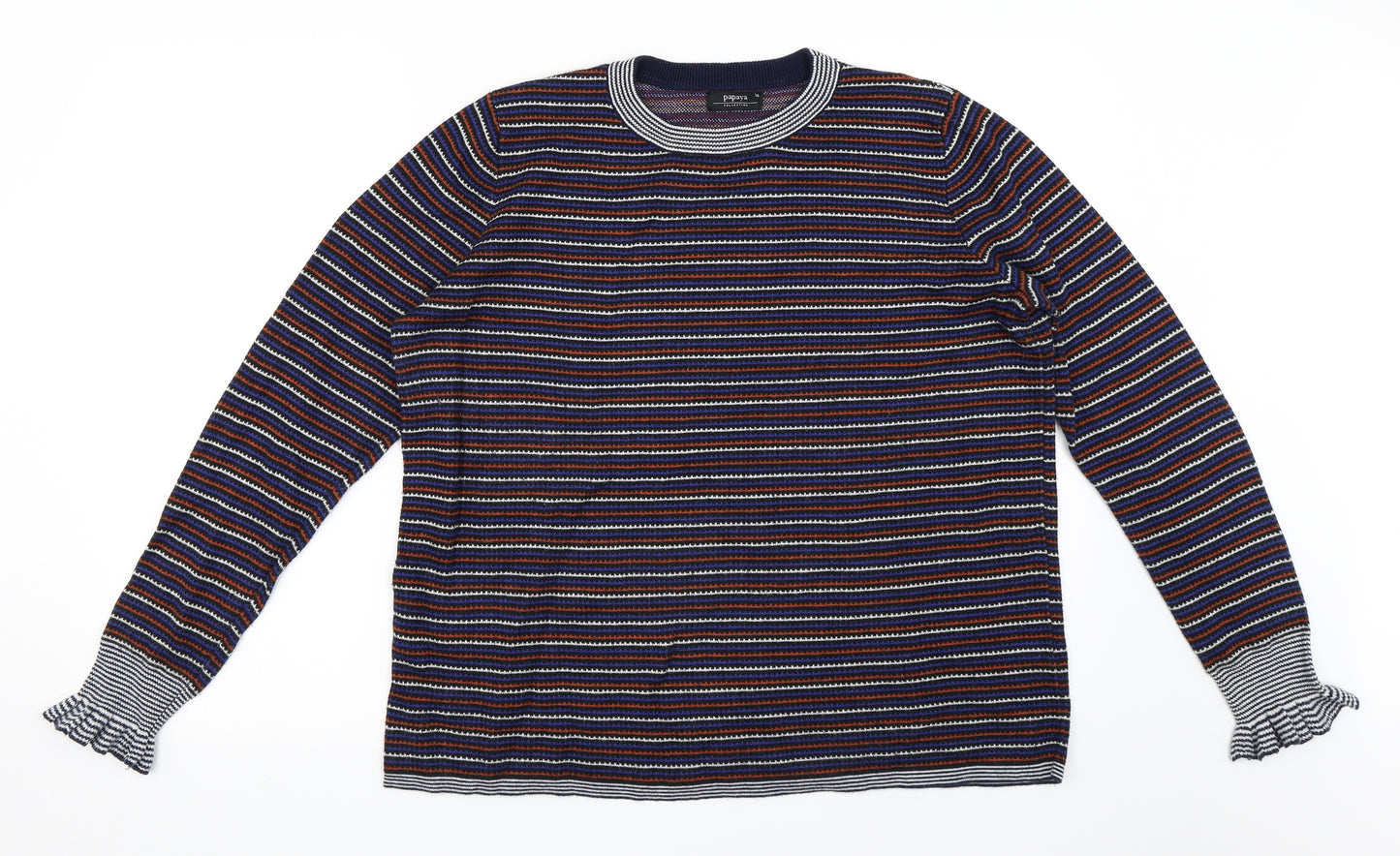 Papaya Womens Black Striped  Pullover Jumper Size 18