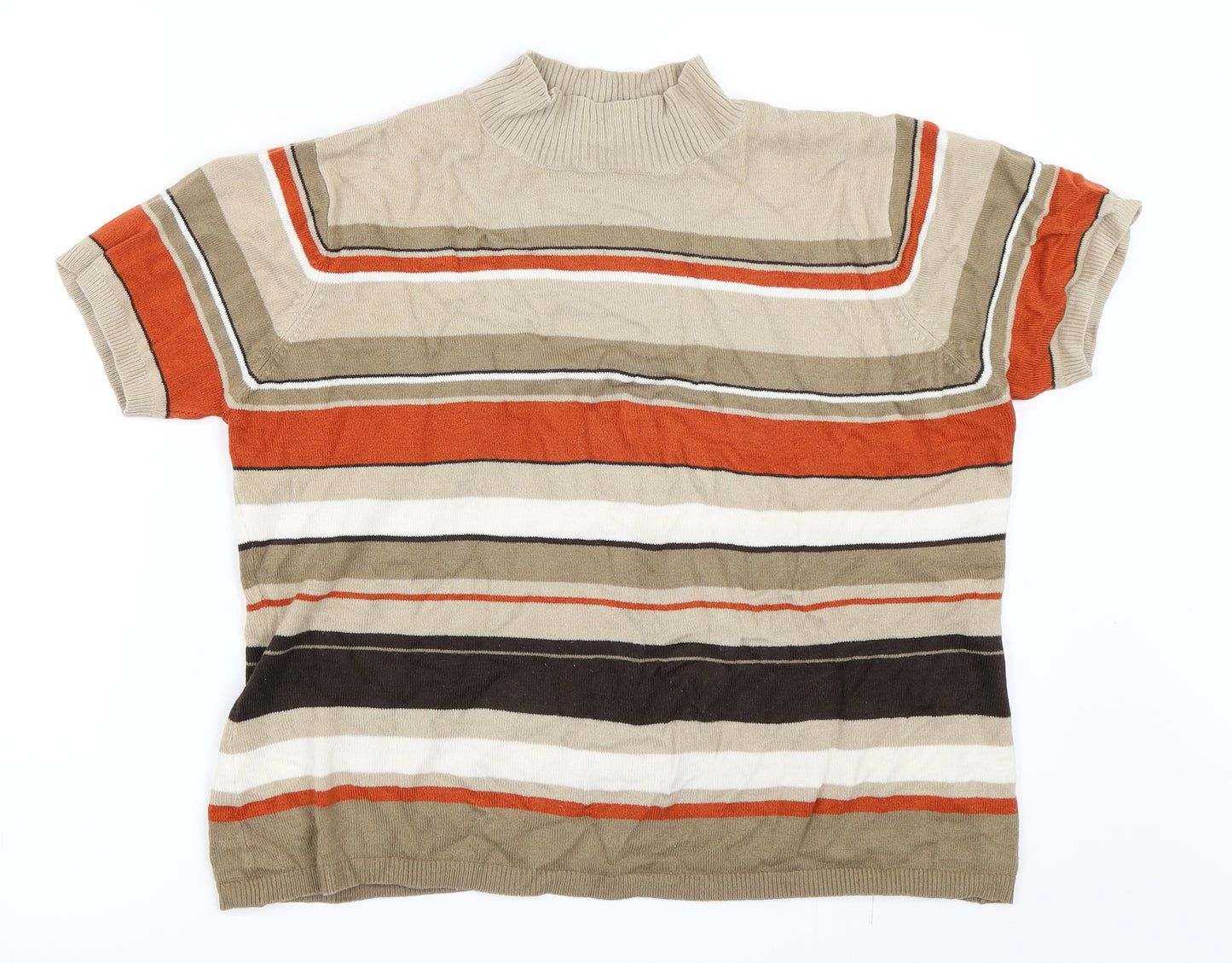 Berkertex Womens Beige Striped  Pullover Jumper Size 22