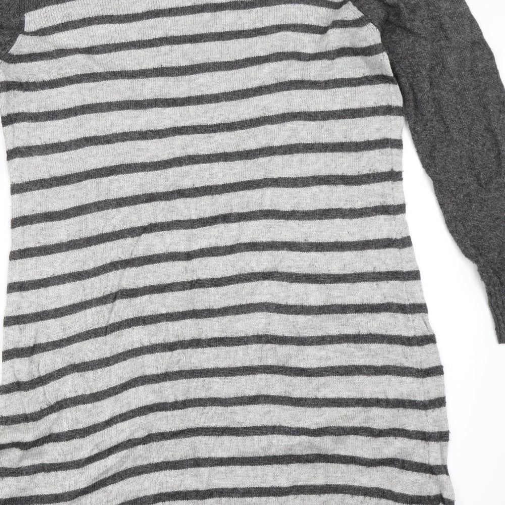 Red Herring Womens Grey Striped  Jumper Dress  Size 16