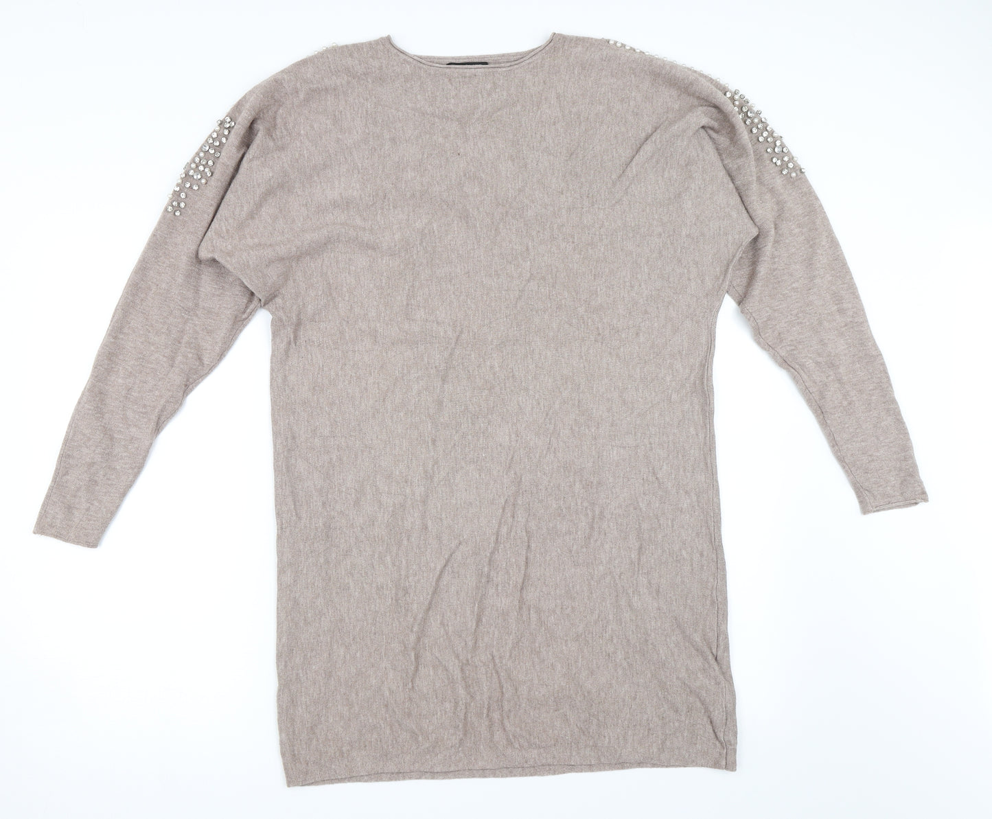 Quiz Womens Beige   Jumper Dress  Size M