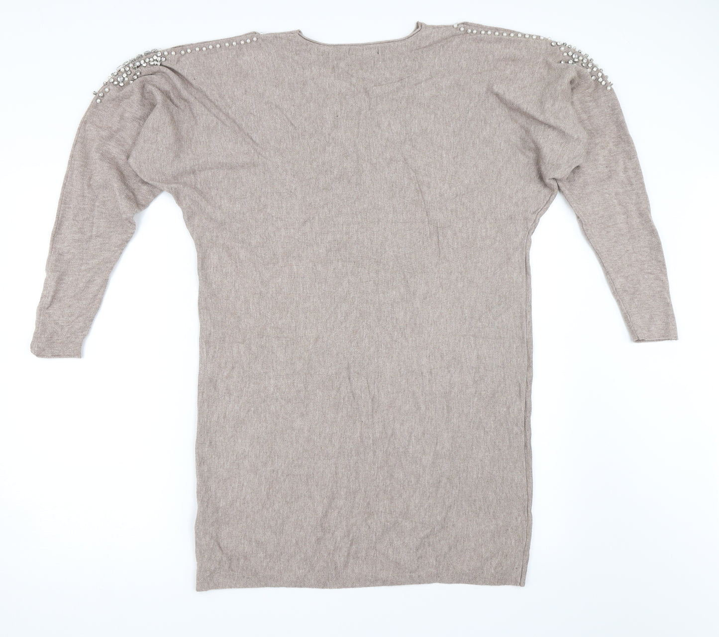 Quiz Womens Beige   Jumper Dress  Size M