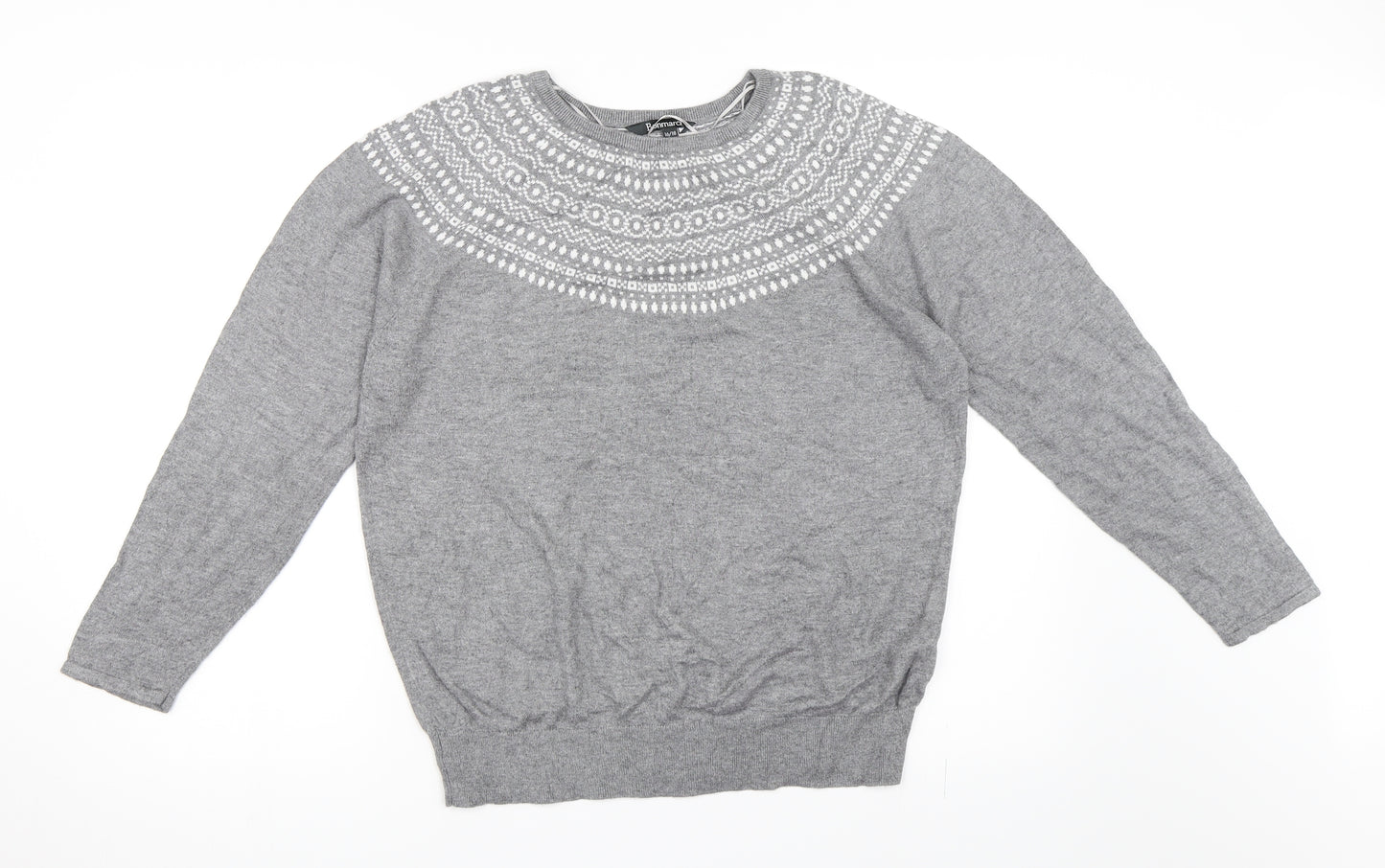 Bonmarché Womens Grey   Pullover Jumper Size 16