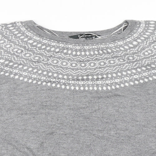 Bonmarché Womens Grey   Pullover Jumper Size 16