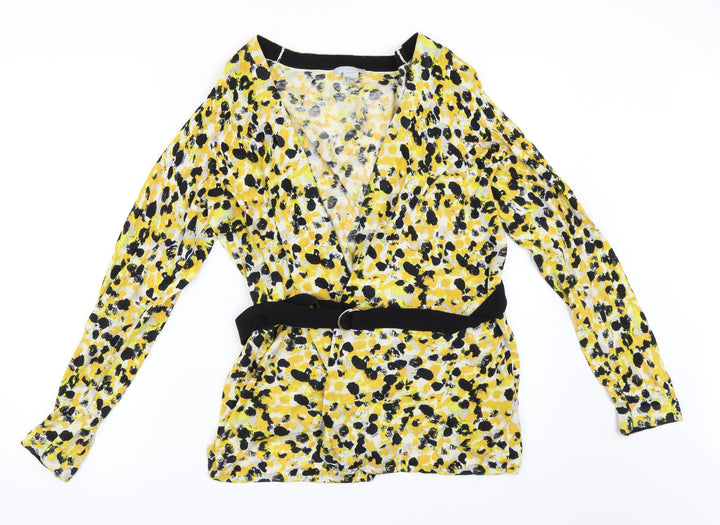 H&M Womens Yellow Cardigan Jumper Size M