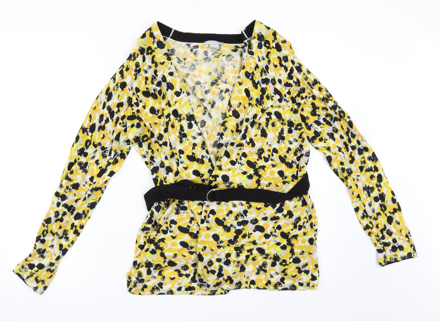 H&M Womens Yellow   Cardigan Jumper Size M