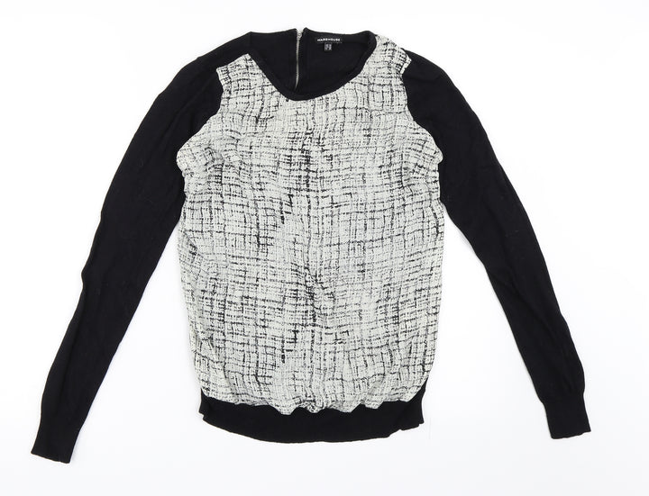 Warehouse Womens Black Pullover Jumper Size 10