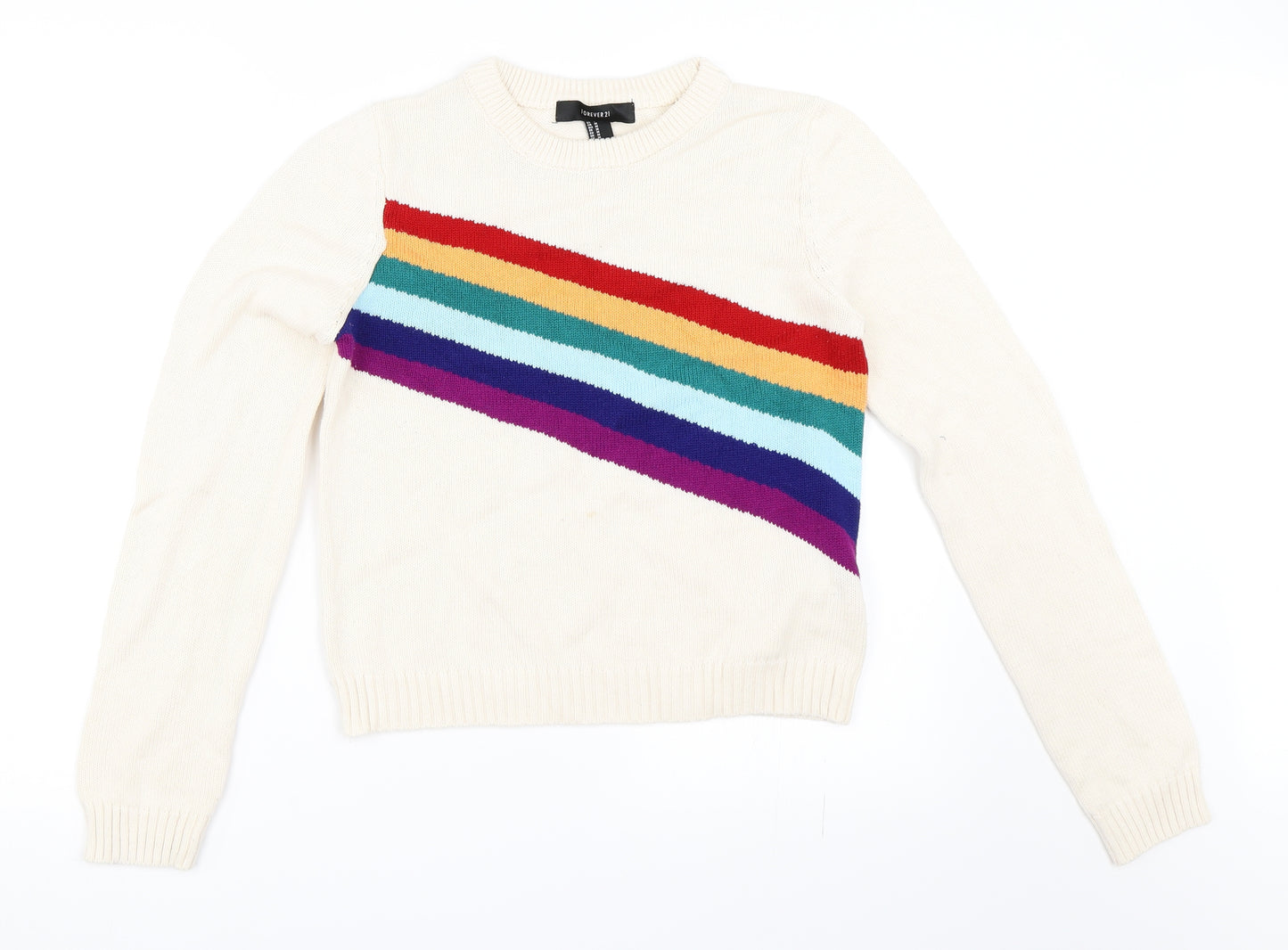 FOREVER 21 Womens Ivory   Pullover Jumper Size M