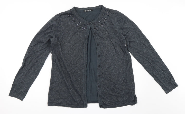 Bonmarché Womens Grey   Cardigan Jumper Size S