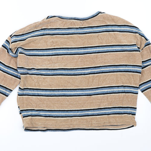 New Look Womens Beige Striped  Pullover Jumper Size M