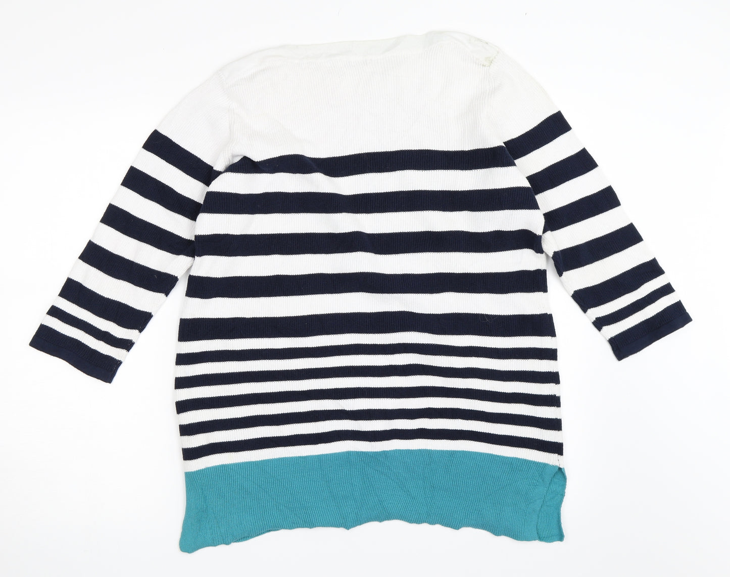 Damart Womens Blue Striped  Pullover Jumper Size 18