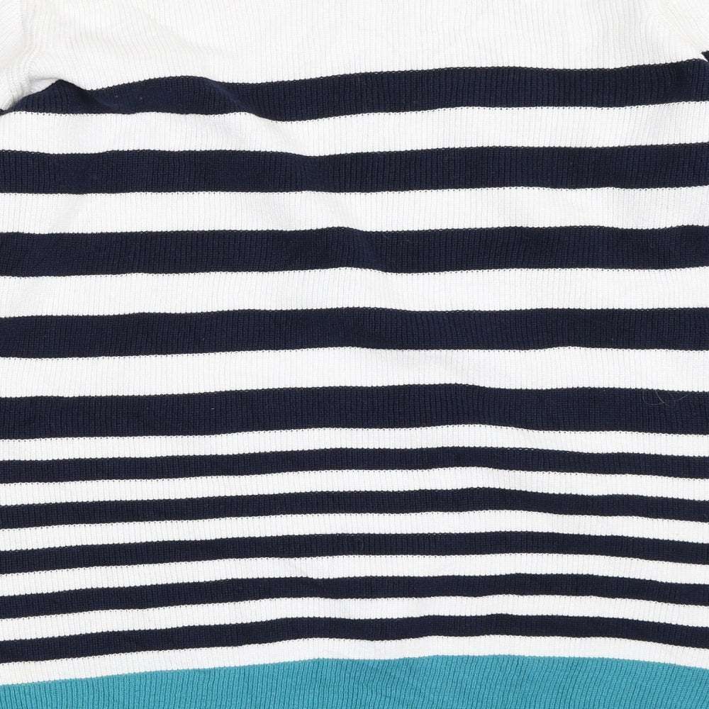 Damart Womens Blue Striped  Pullover Jumper Size 18