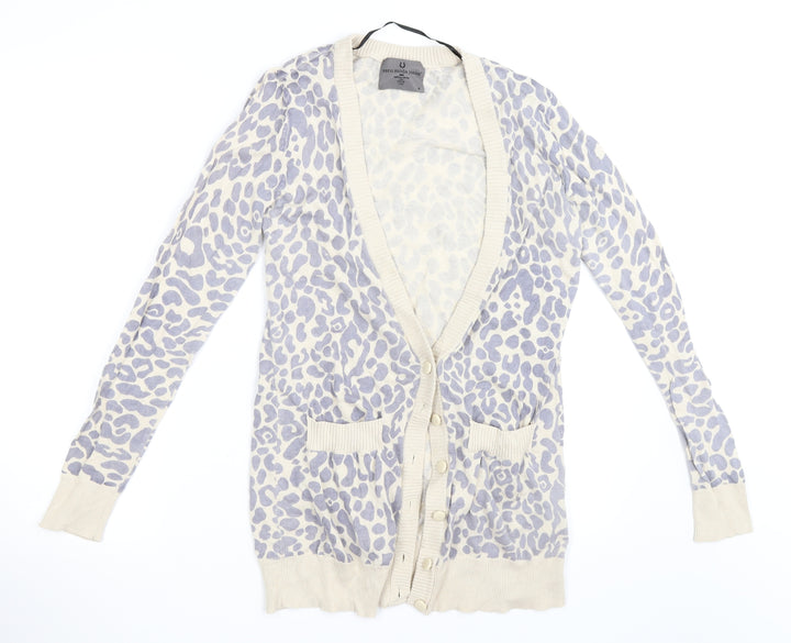 Vera Moda Womens Beige Animal Print  Cardigan Jumper Size M