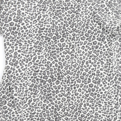 Ellie Louise Womens Grey Animal Print  Cardigan Jumper Size M