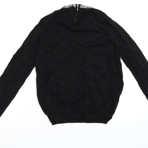Warehouse Womens Black   Pullover Jumper Size 12