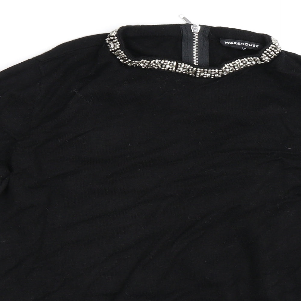 Warehouse Womens Black   Pullover Jumper Size 12