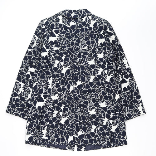 Marisota Womens Blue Floral  Jacket Blazer Size 14
