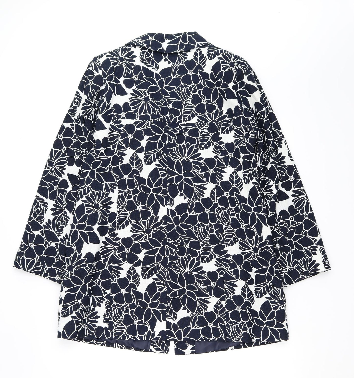Marisota Womens Blue Floral  Jacket Blazer Size 14