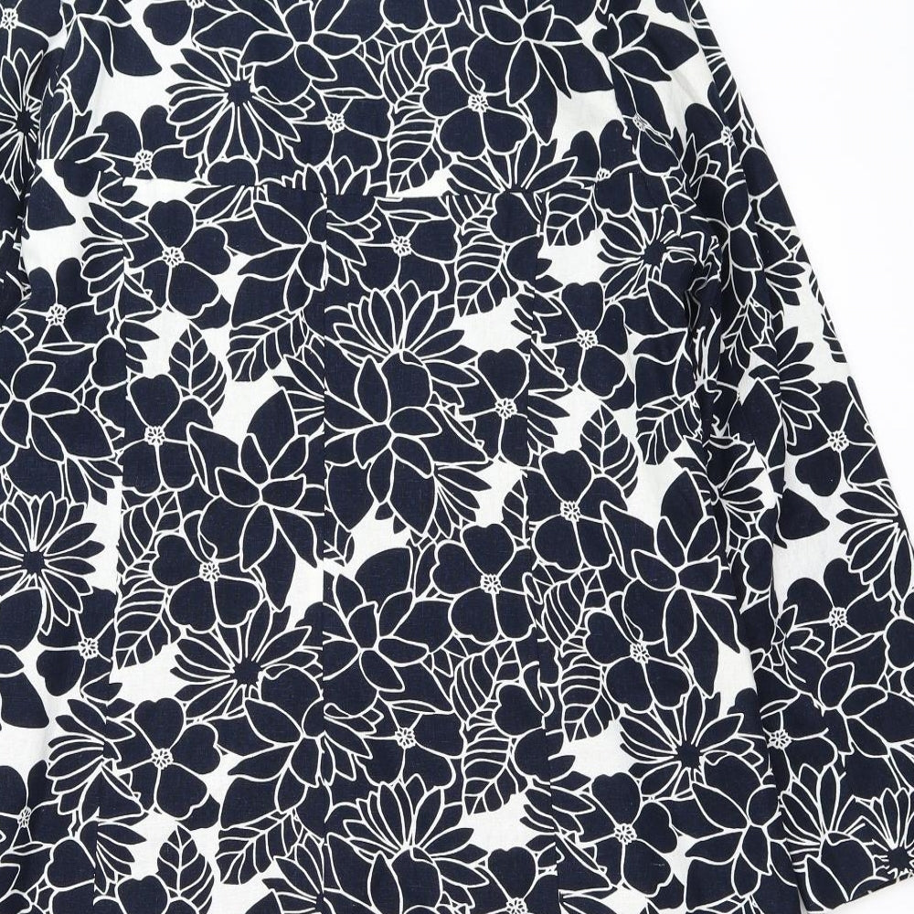 Marisota Womens Blue Floral  Jacket Blazer Size 14
