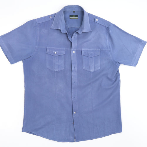 Lincoln Mens Blue    Button-Up Size L