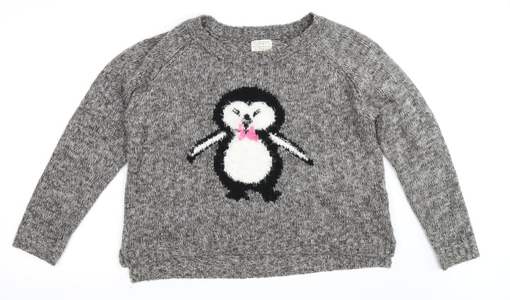 New Look Womens Grey   Pullover Jumper Size 16  - penguin