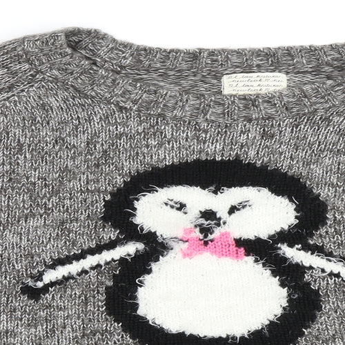 New Look Womens Grey   Pullover Jumper Size 16  - penguin