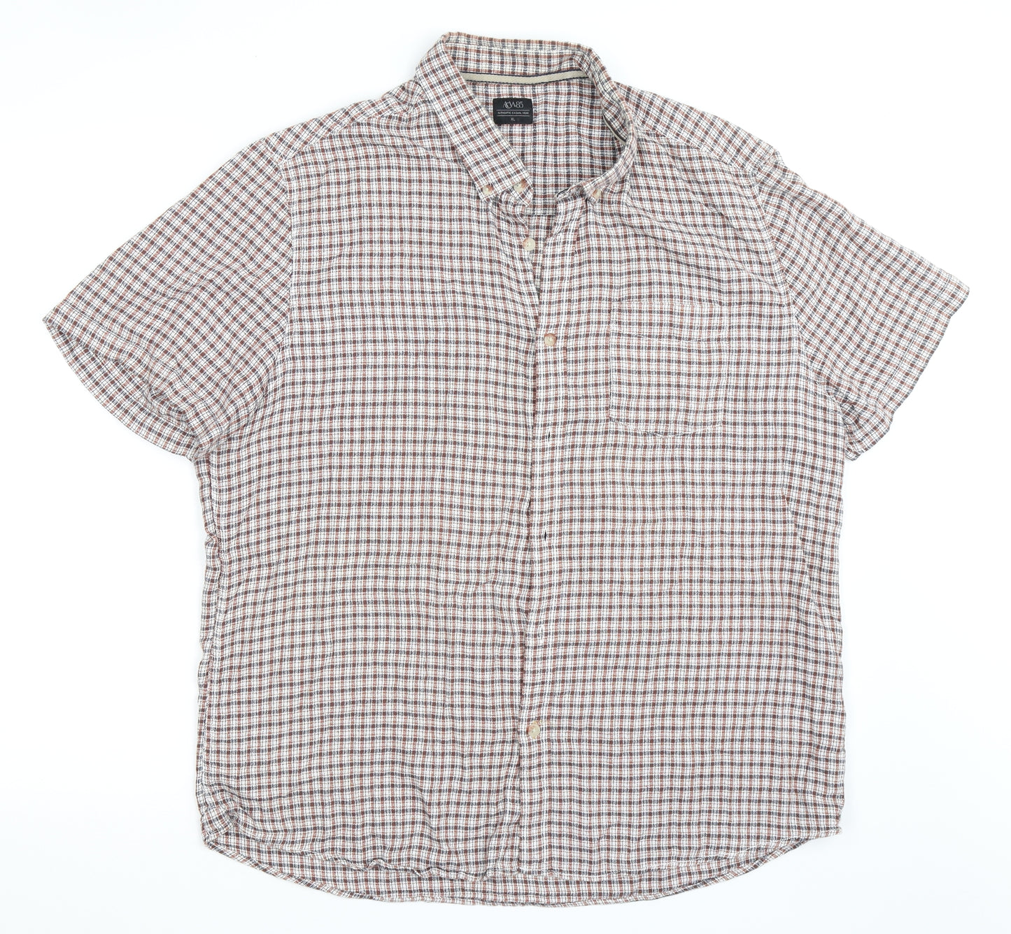 Matalan Mens Brown Check   Button-Up Size XL