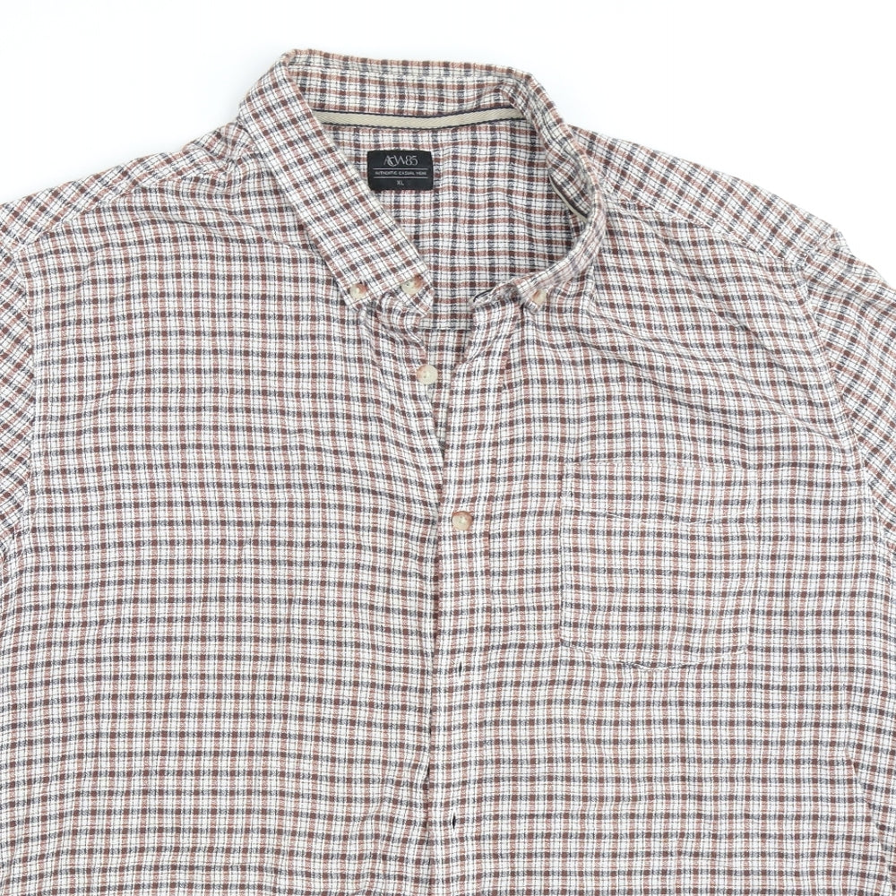 Matalan Mens Brown Check   Button-Up Size XL