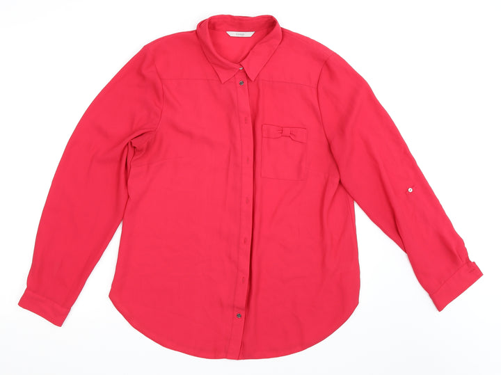 George Womens Pink Basic Button-Up Size 14