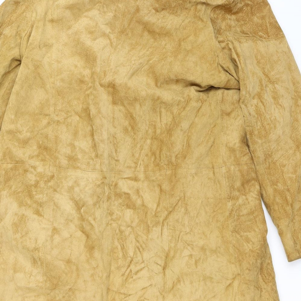 Milan Leather Womens Beige   Overcoat Coat Size 12