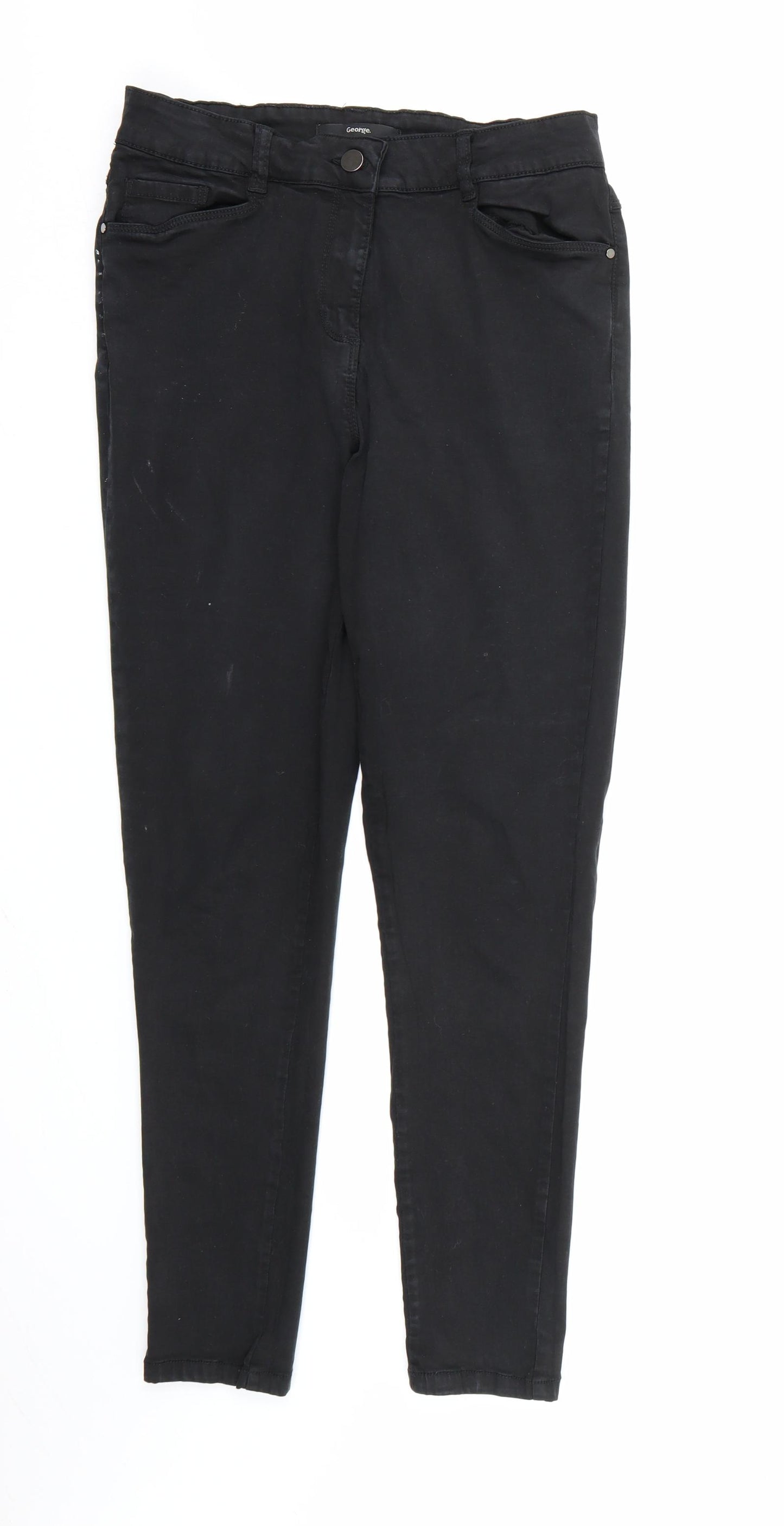 George Womens Black  Denim Skinny Jeans Size 10 L27 in