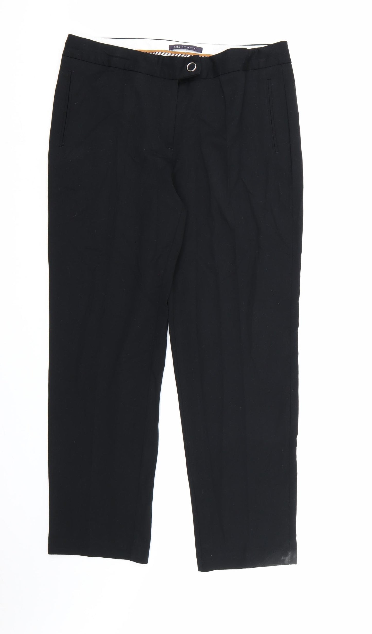 Marks and Spencer Womens Black  Rayon Dress Pants Trousers Size 14 L30 in
