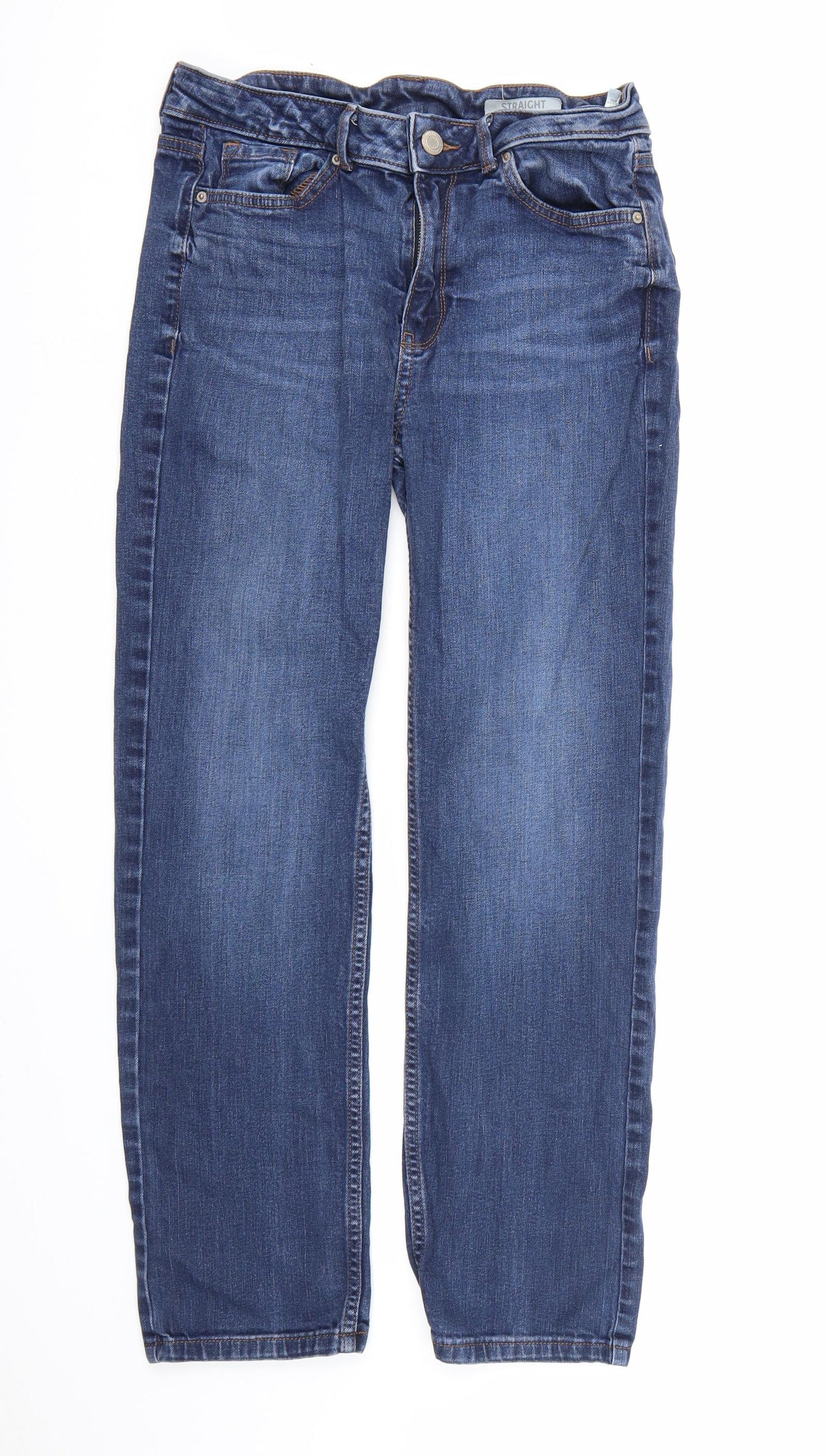 Marks and Spencer Womens Blue  Denim Straight Jeans Size 12 L28 in