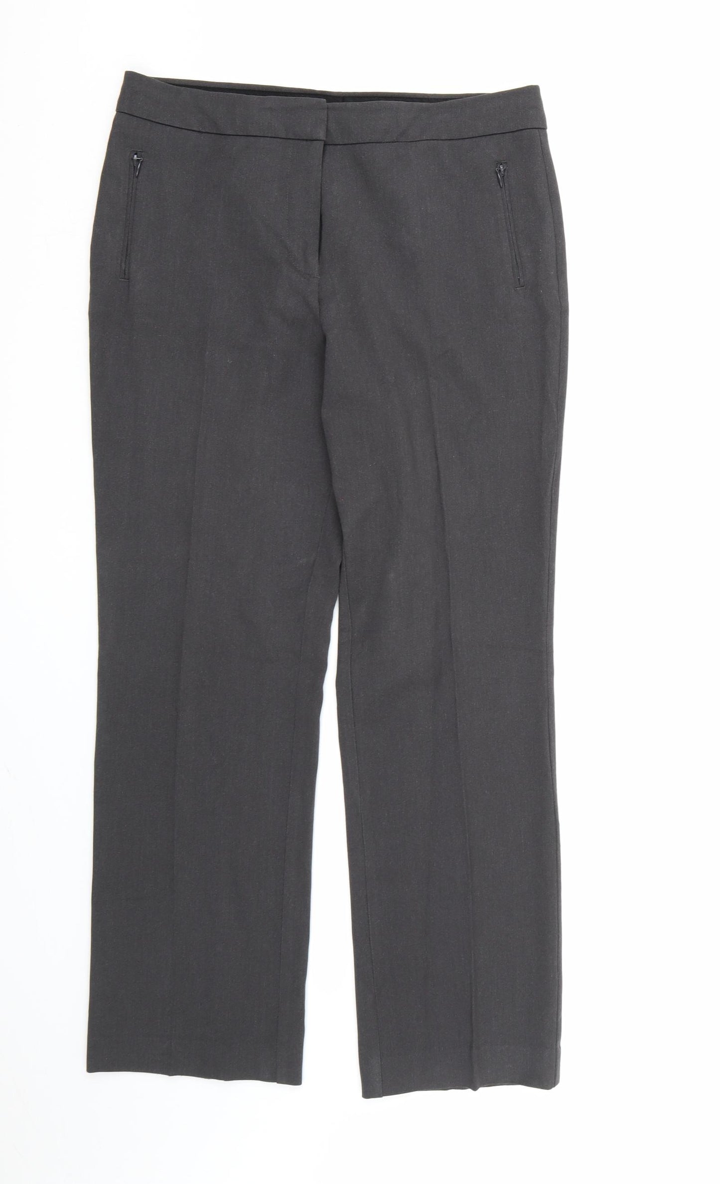 Marks and Spencer Womens Grey  Rayon Dress Pants Trousers Size 10 L28 in