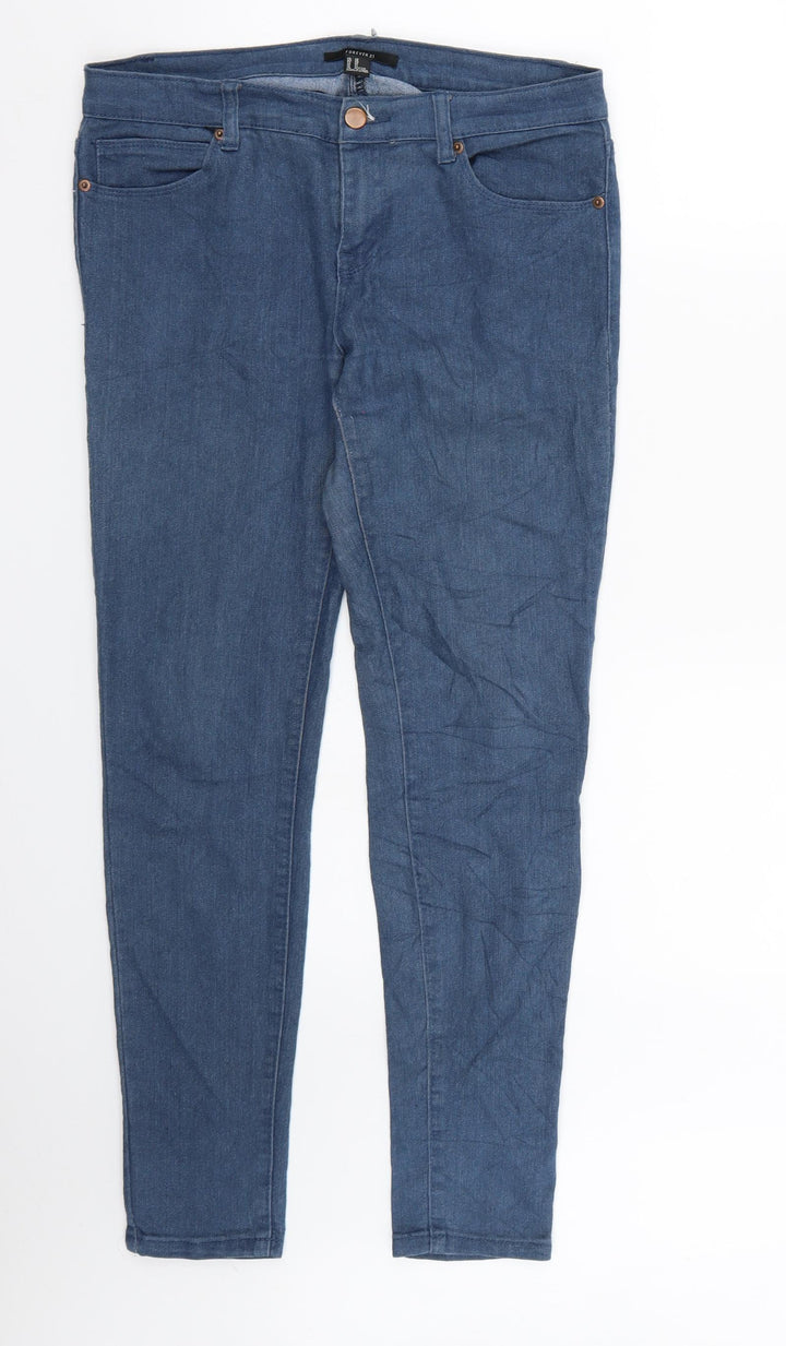 FOREVER 21 Womens Blue Denim Skinny Jeans Size 28 in L30 in